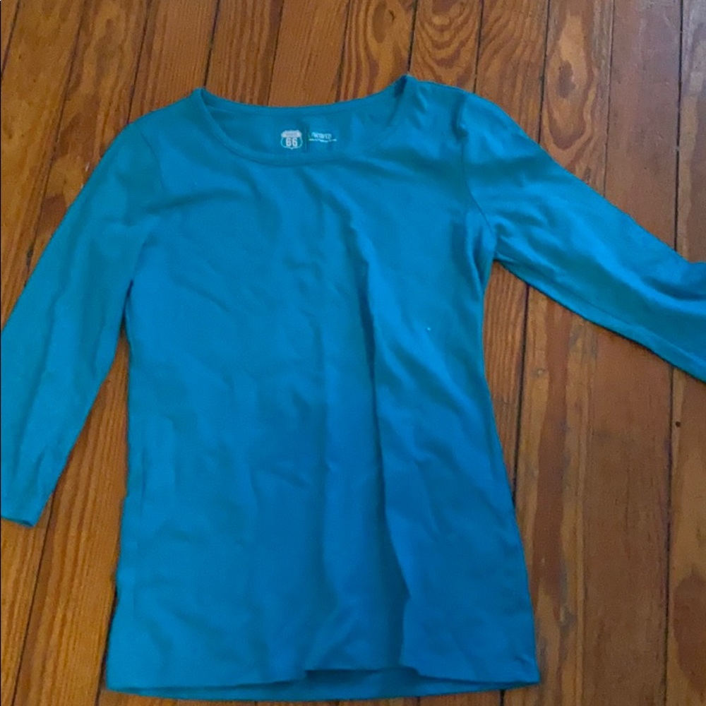 Teal long sleeve girls tee